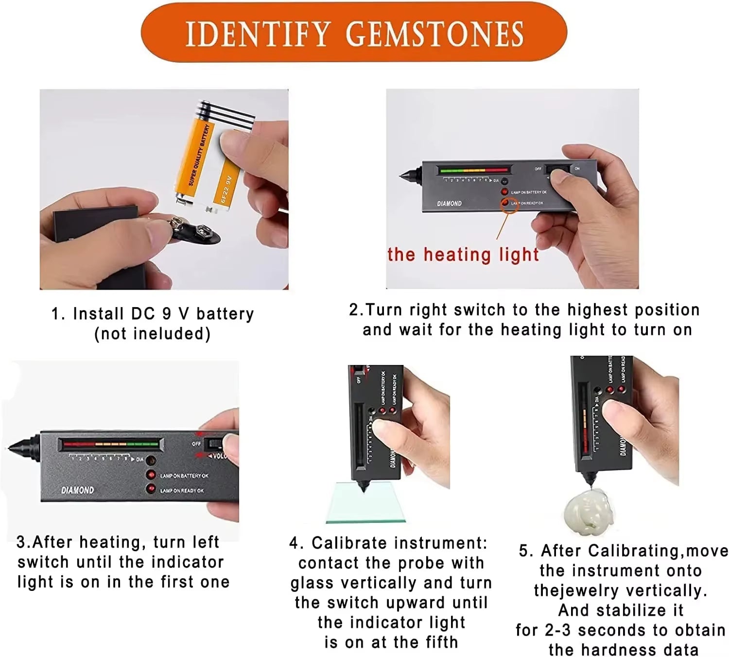 Diamond Tester High Accuracy Diamond Tester Pen Jewelry Diamond Tester Professional Diamond Selector Diamond Tester Kit